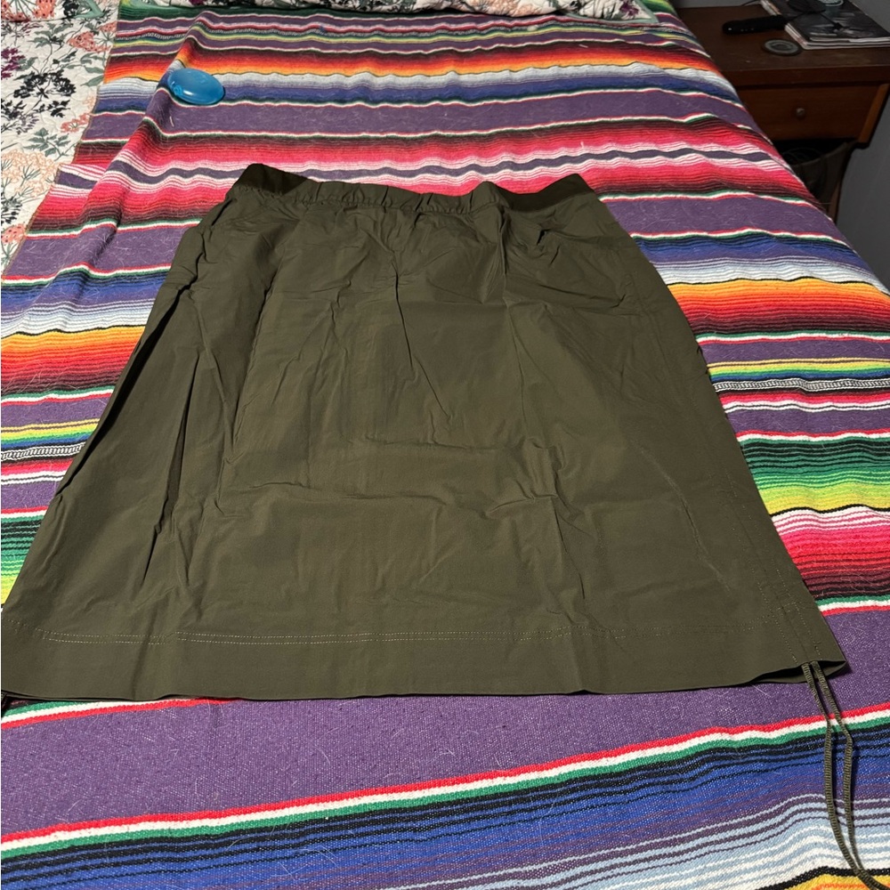 Elegant Olive Midi Skirt